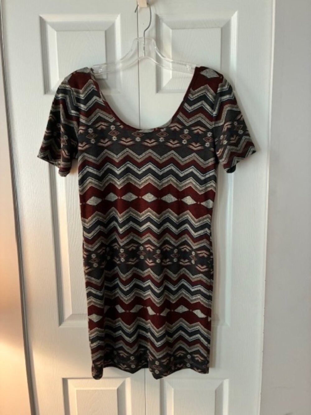 NWT Size XL Miss Chievous Henna Multi Southwestern Chevron Tunic Dress